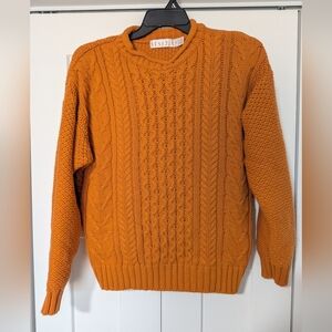 Venezia Orange Vintage Knit Acrylic Sweater Size XL 18/20 Runs Small Cozy